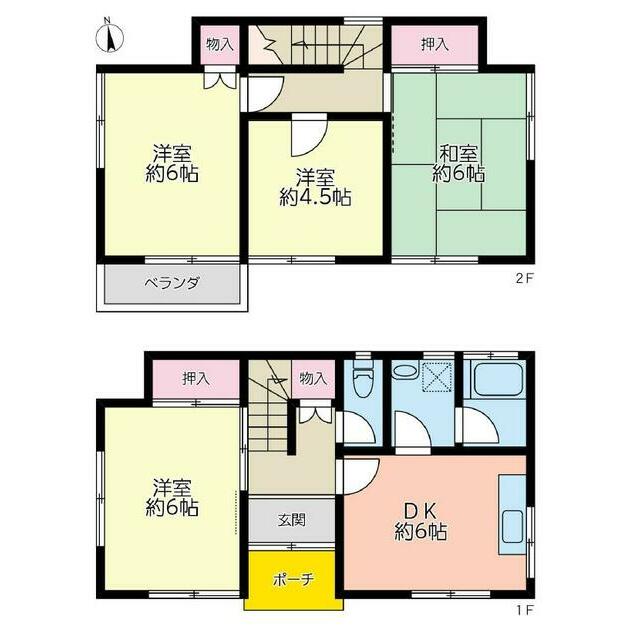 平塚市岡崎貸家 間取り