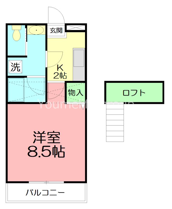 STUDIO　FLAT　K 間取り