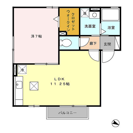 アンジェロ 101号室 間取り