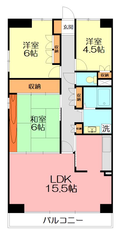 本厚木ロイヤルマンション 301号室 間取り