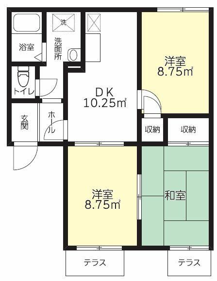 スプルースⅣ　B棟 205号室 間取り