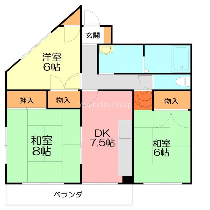 ライフピア田中 201号室 間取り