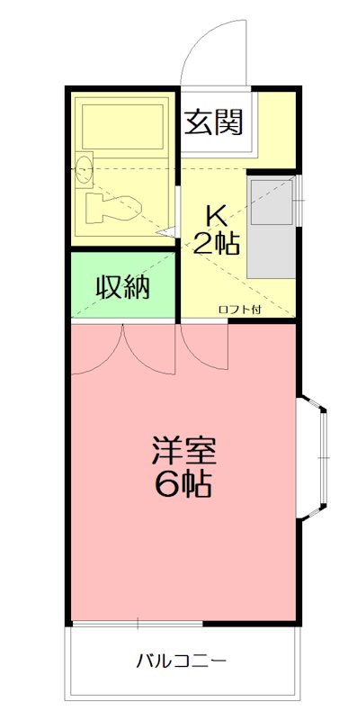 スプリングハウス 201号室 間取り