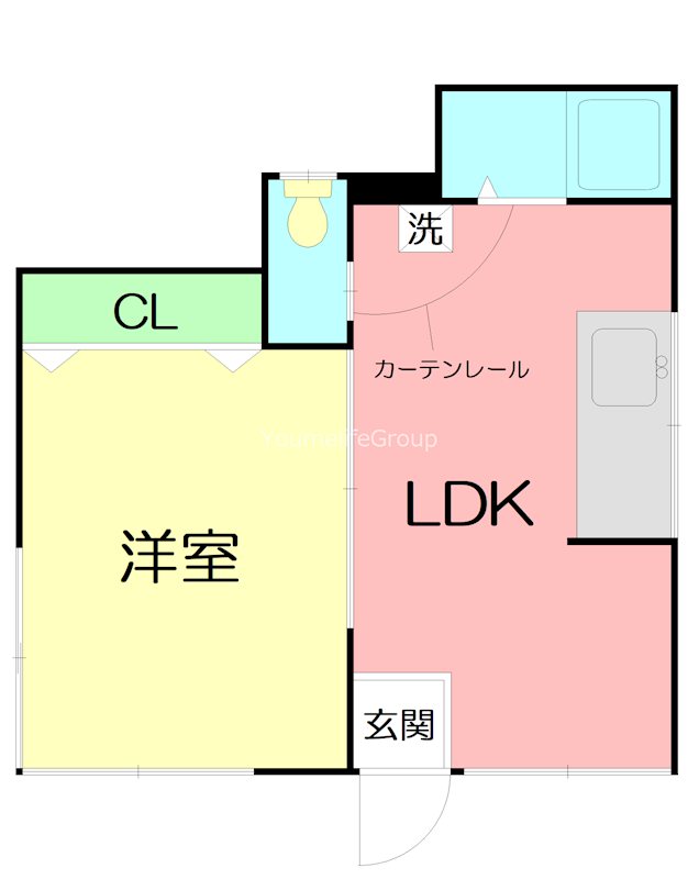 2F-1号室 間取り