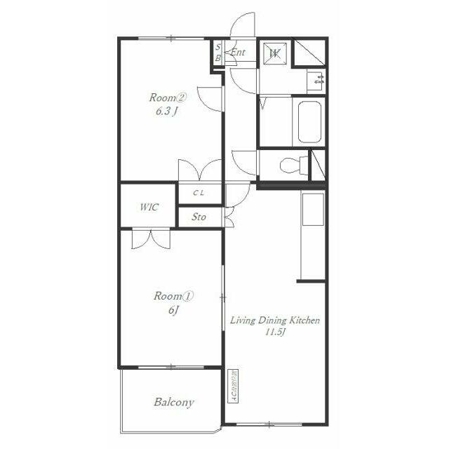ルミエール湘南 404号室 間取り
