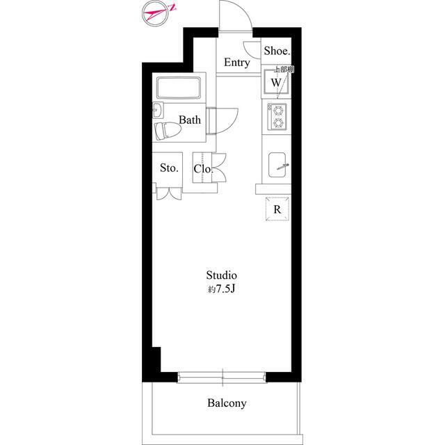 マウロア大磯 0109号室 間取り