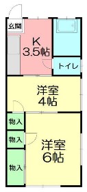 第1オキタハイム 5号室 間取り