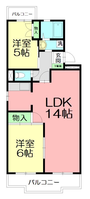 山王塚レジデンス 207号室 間取り