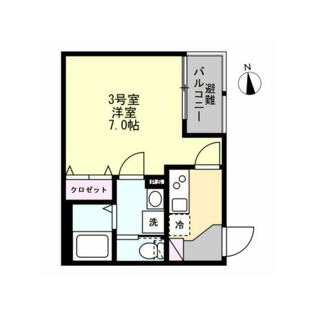 ベイルーム本厚木水引 103号室 間取り
