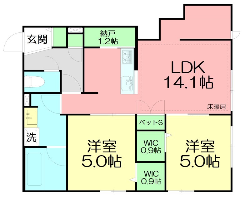 仮称)中海岸1丁目メゾン 101号室 間取り