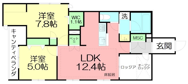 仮称)中海岸1丁目メゾン 203号室 間取り