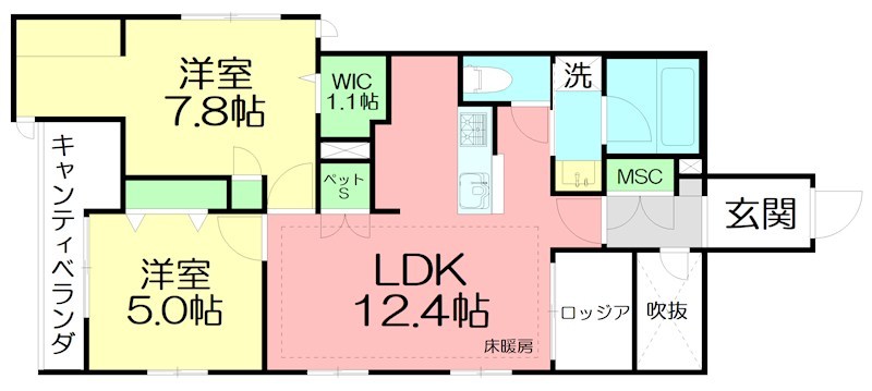 仮称)中海岸1丁目メゾン 303号室 間取り