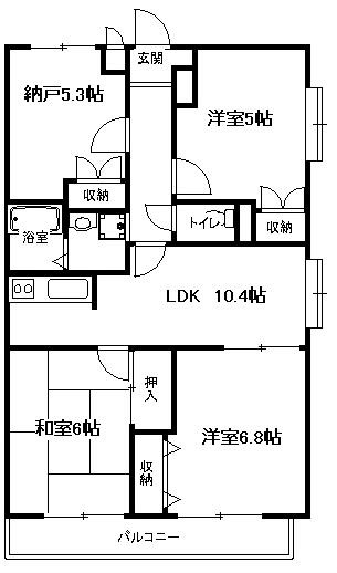 グランエイト総合公園 501号室 間取り
