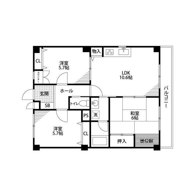 メゾングランディ 102号室 間取り