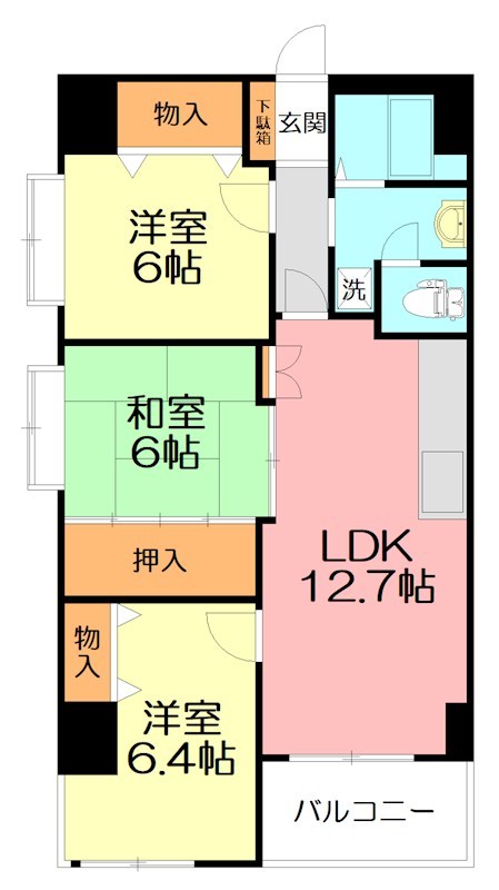 クレスト湘南  401号室 間取り