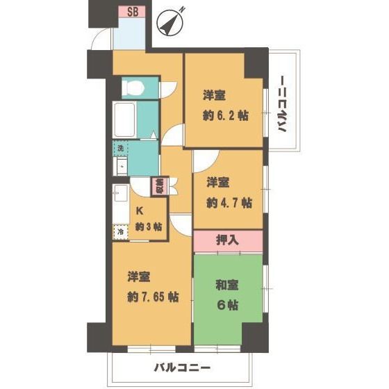 グリーンヒル弥生台  306号室 間取り