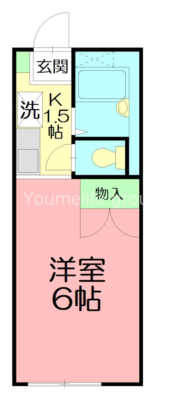 フォンティーヌ 102号室 間取り