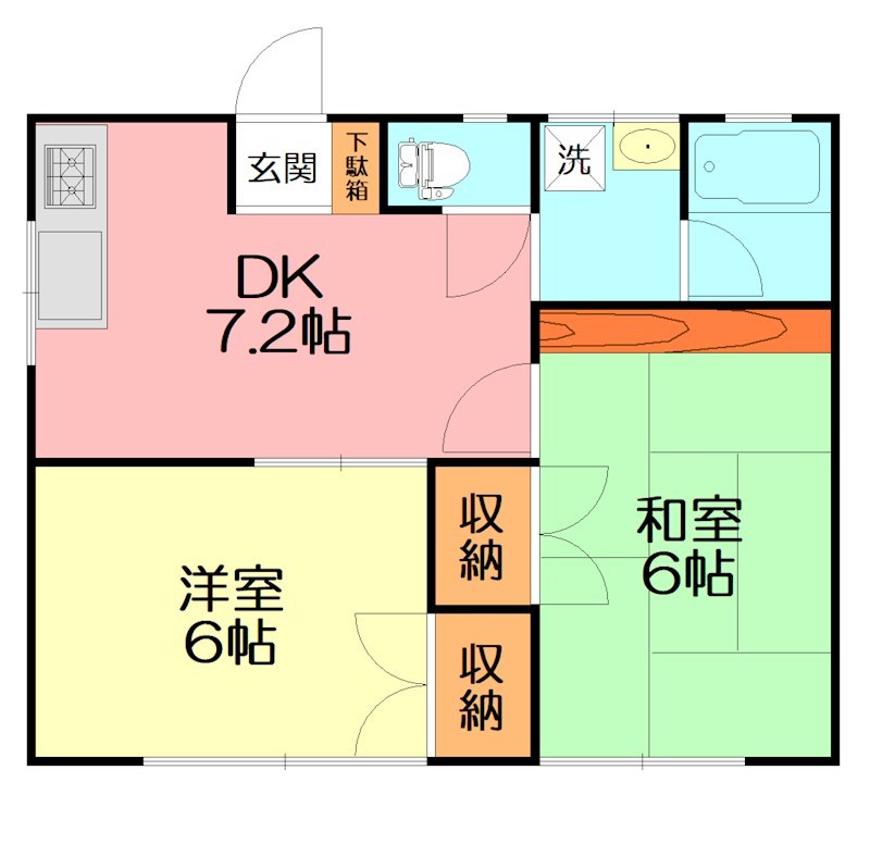 ハイツ守屋B 102号室 間取り