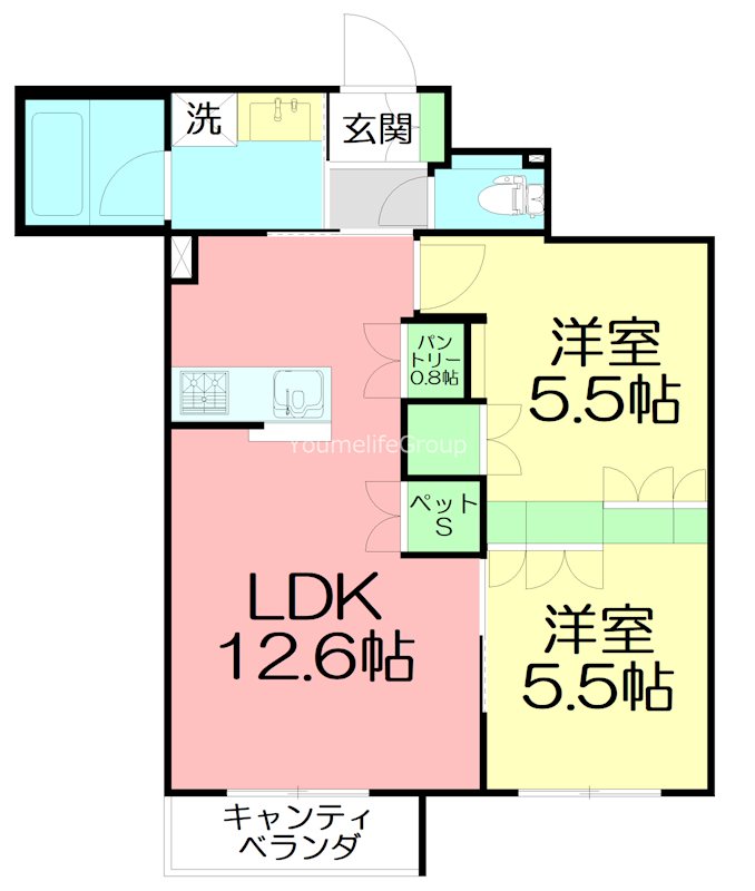 アルカン・メール 藤沢 303号室 間取り