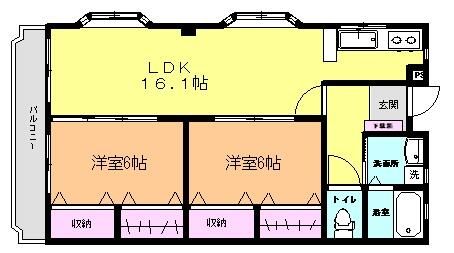 マンション東 201号室 間取り