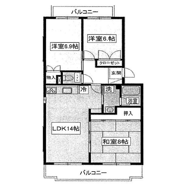 アートフル サンポナール弐番館 302号室 間取り