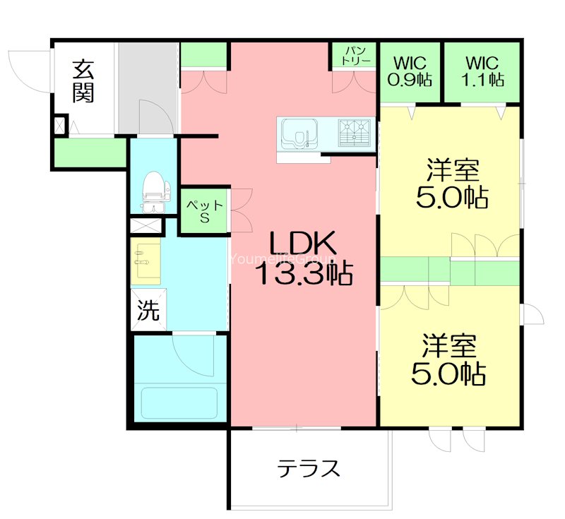 アルカン・メール 藤沢 101号室 間取り