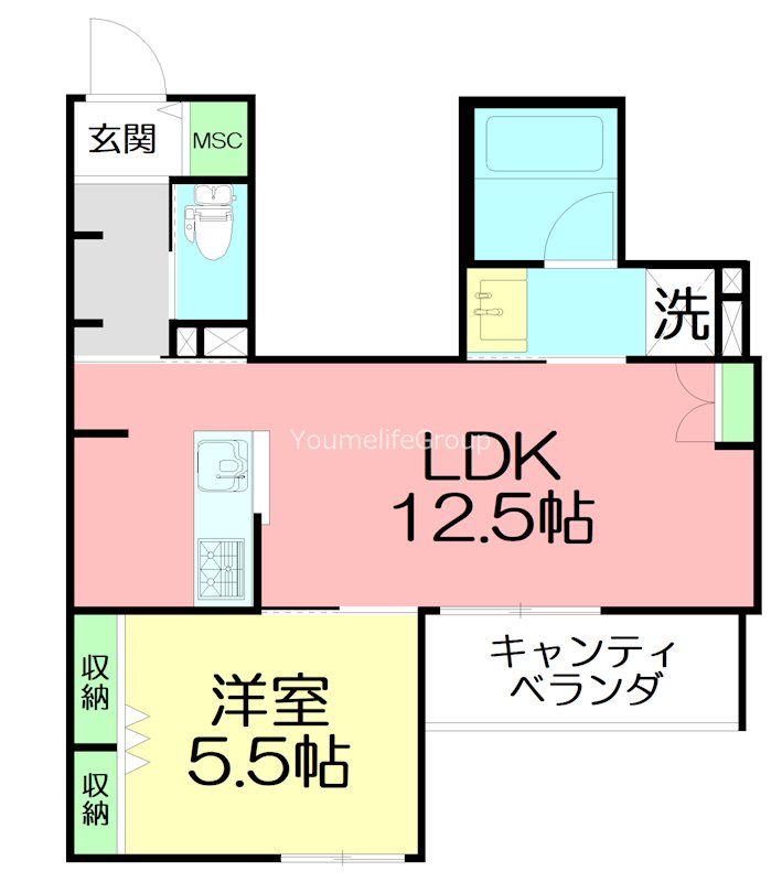 アルカン・メール　藤沢 302号室 間取り