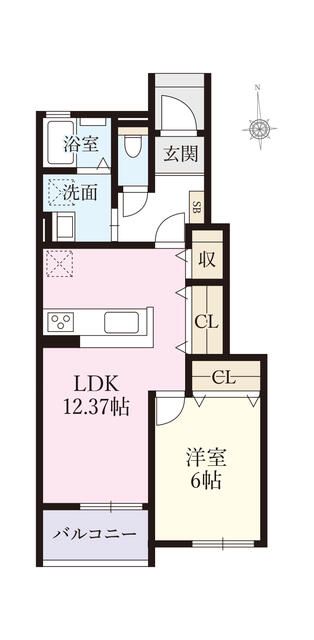 メビウステラス 102号室 間取り