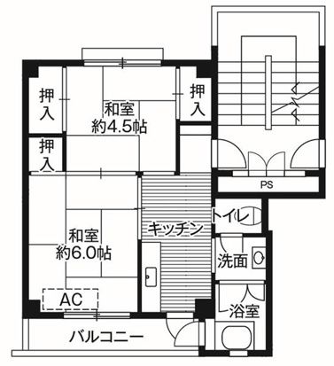 ビレッジハウス戸川１号棟  503号室 間取り