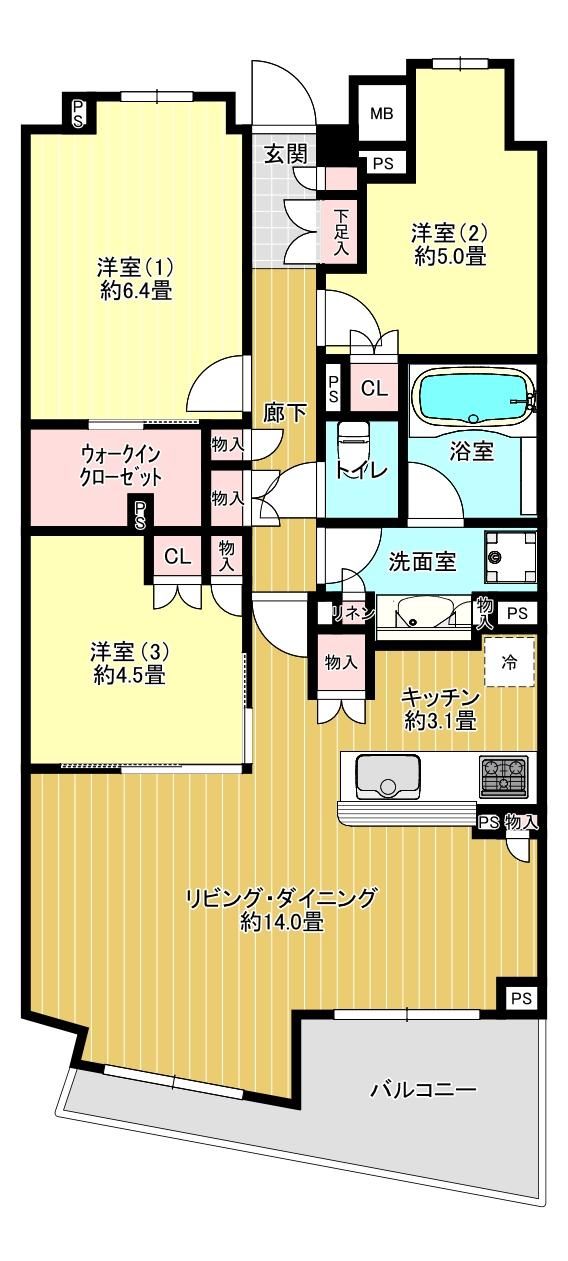 ブランズ戸塚 607号室 間取り