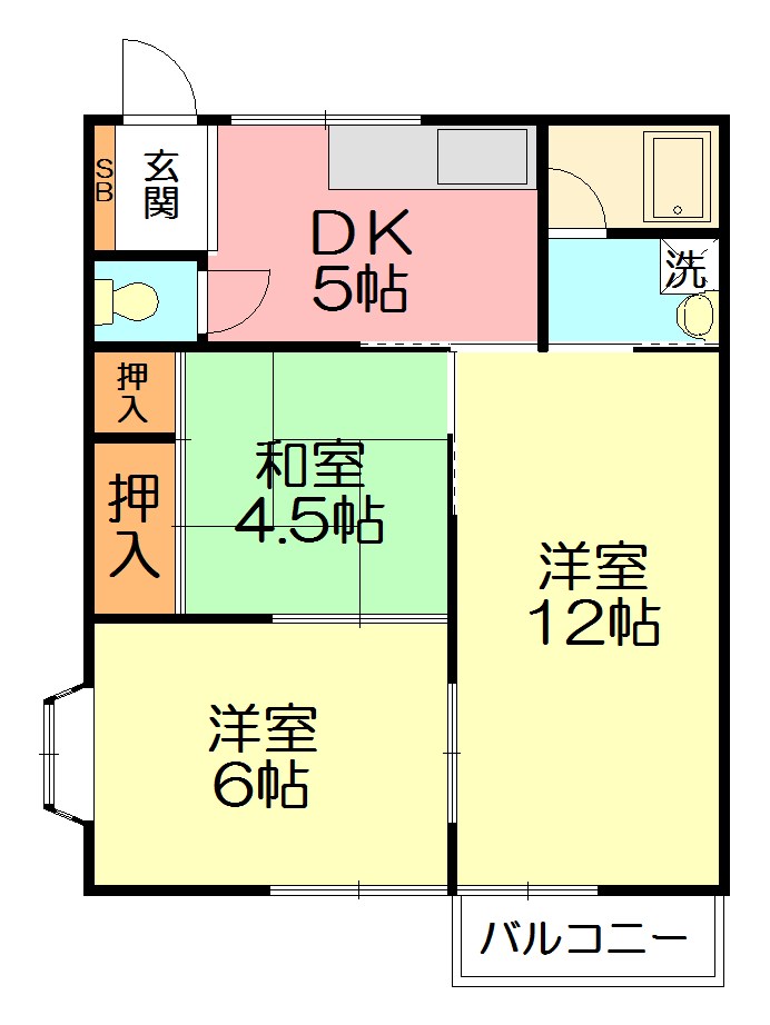 サンコーポ 202号室 間取り