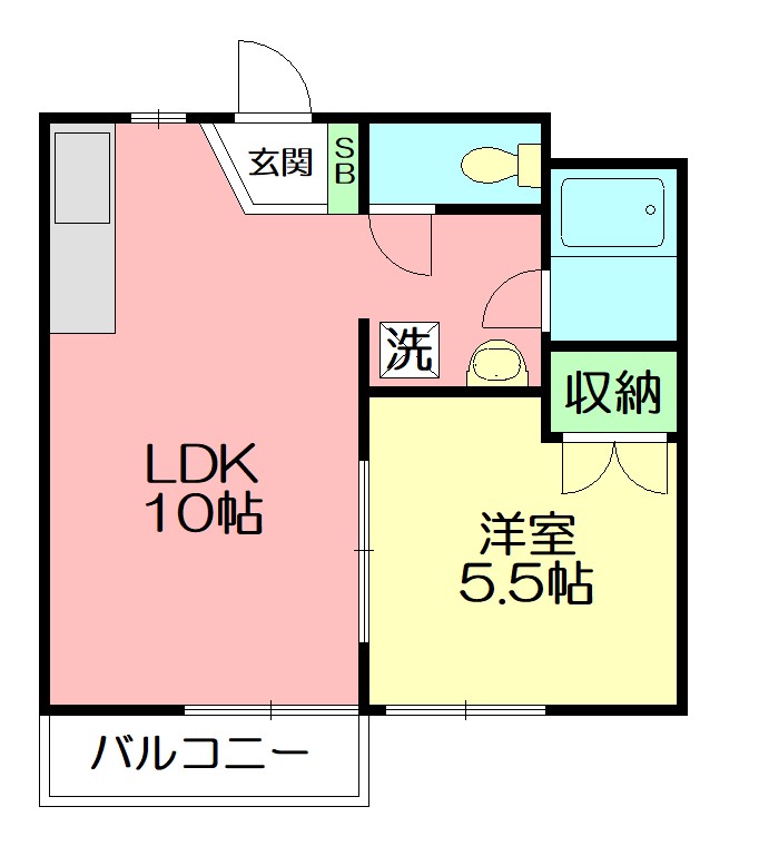 アーマスウェスト 202号室 間取り