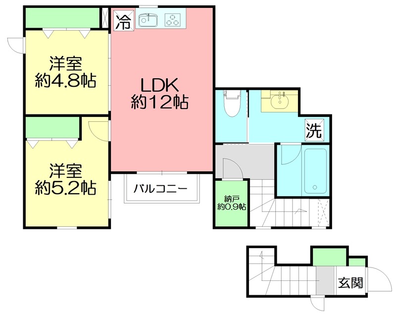 ドゥゼタージュ松風 201号室 間取り