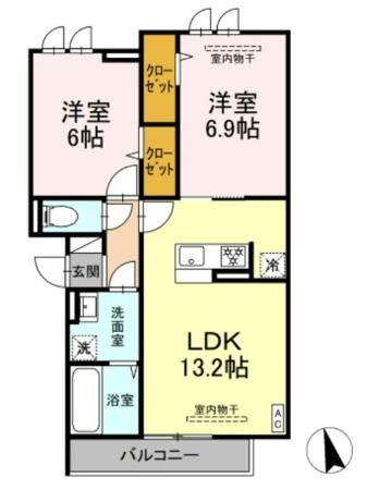 ロイヤルヒルズ 303号室 間取り