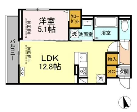 ロイヤルヒルズ 302号室 間取り