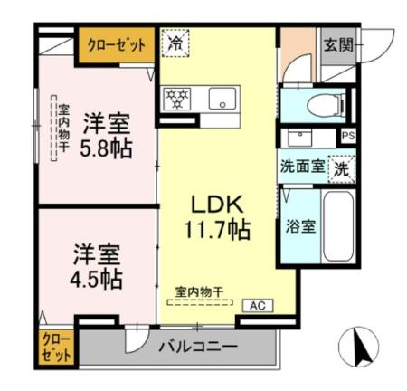 ロイヤルヒルズ 301号室 間取り