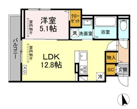 ロイヤルヒルズ 202号室 間取り