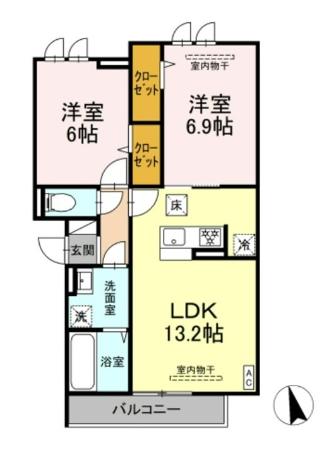 ロイヤルヒルズ 103号室 間取り