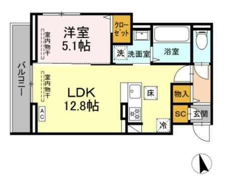 ロイヤルヒルズ 102号室 間取り