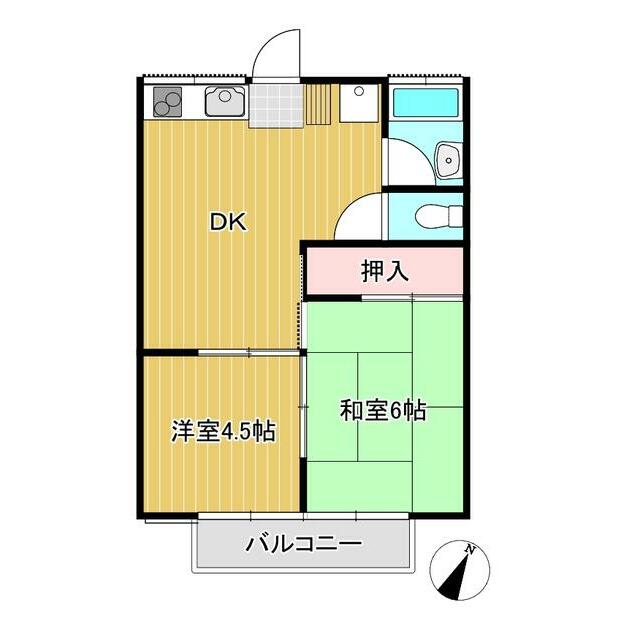 Kハイツ 202号室 間取り