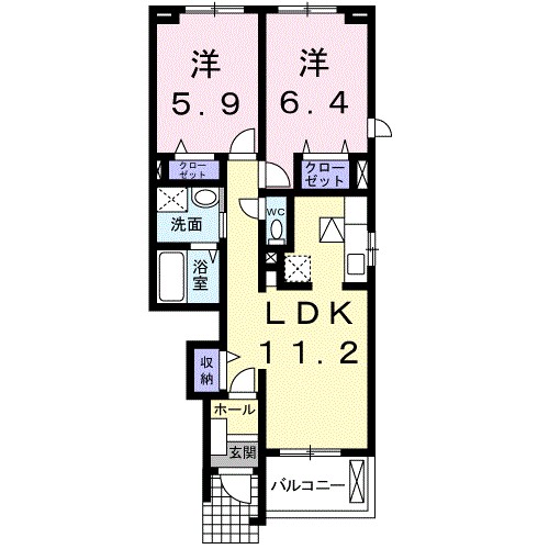 グリッティパレス湘南Ｂ 104号室 間取り