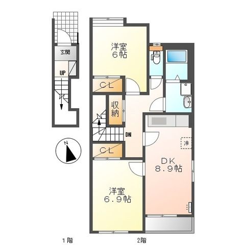 サンタプレイス 201号室 間取り