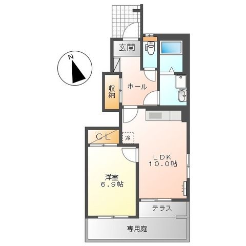 サンタプレイス 101号室 間取り