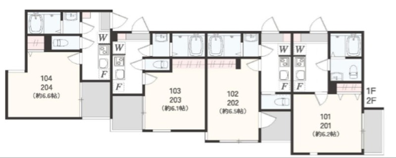 アザーレ・クオン東海大学前 104号室 間取り
