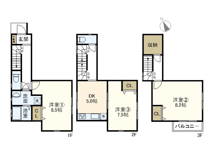 吉田町テラスハウス B号室 間取り