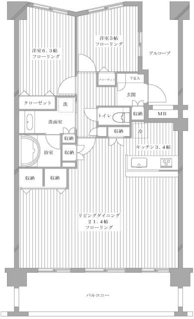 日神パレステージ愛甲石田ヴィジオール 310号室 間取り