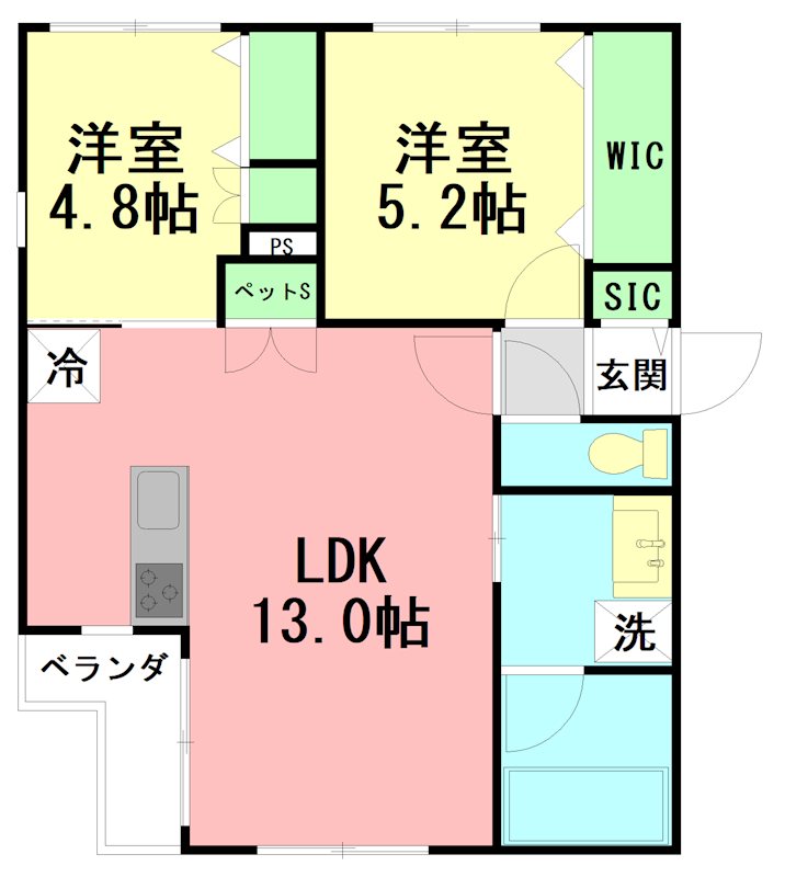 キャリアライズ湘南 201号室 間取り