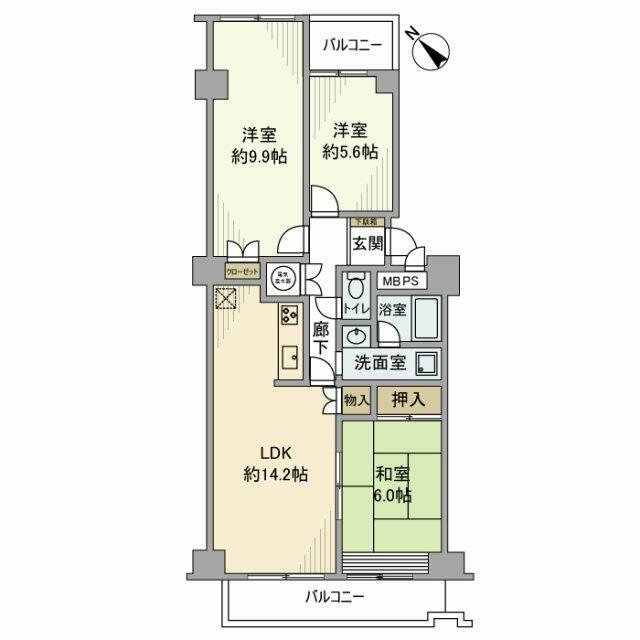 鎌倉グリーンマンション 10F号室 間取り