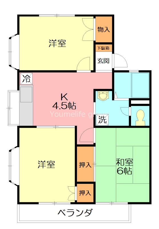 キャラットパレス 201号室 間取り