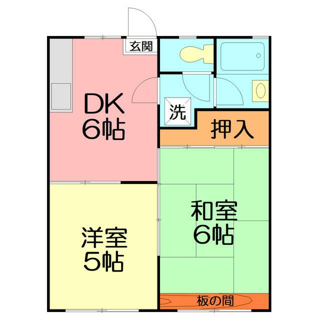 ひばり野ハイツ 102号室 間取り